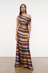 PHARE SILK MAXI DRESS | ARTIST STRIPE